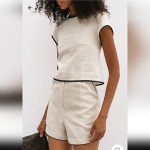 VITA GRACE LINEN TOP SHORTS SET Small
